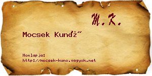 Mocsek Kunó névjegykártya